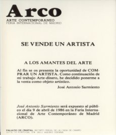 José Antonio Sarmiento, se vende un artista, Madrid