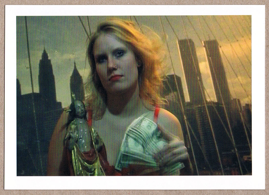 Postkarte-Gott-Frau-Dollar