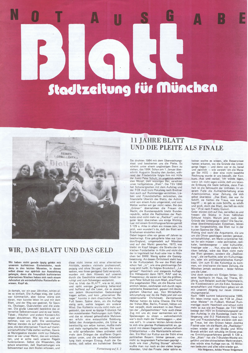 blatt-274-notausgabe-1984
