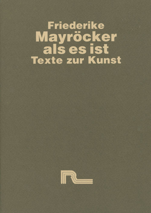 Friederike Mayröcker, Cover als es ist